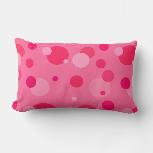 Roze Stippen Bubbles Kussen (Voorkant)