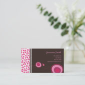 Roze Stippen en Happy Bird Fun Profile Card / Visitekaartje (Staand voorkant)