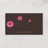 Roze Stippen en Happy Bird Fun Profile Card / Visitekaartje (Achterkant)