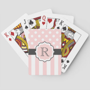 Roze Stippen en stripes Patroon Pokerkaarten