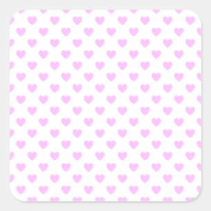 Roze Stippen Harten Vierkante Sticker