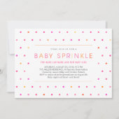Roze Stippen Modern Clean Girl Baby Sprinkle Invit Kaart (Voorkant)