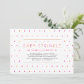 Roze Stippen Modern Clean Girl Baby Sprinkle Invit Kaart (Staand voorkant)