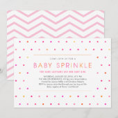 Roze Stippen Modern Clean Girl Baby Sprinkle Invit Kaart (Voorkant / Achterkant)
