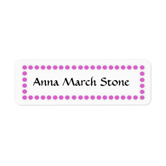Roze Stippen Naam Label (Voorkant)