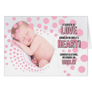 Roze Stippen Niece wordt een oom gefeliciteerd