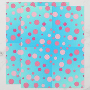Roze Stippen op blauw gerecycleerd papier voor rap