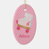Roze Stippen Rollerskate Birthday Oval Ornament (Rechts)