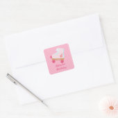 Roze Stippen Rollerskate Verjaardagsplein Stickers (Envelop)
