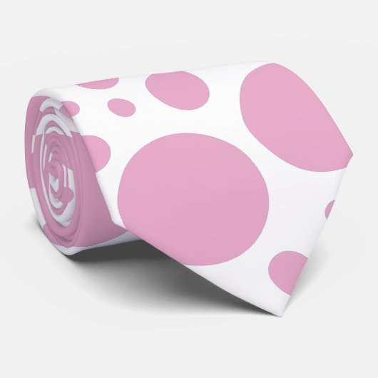 Roze stippen Stropdas (Opgerold)