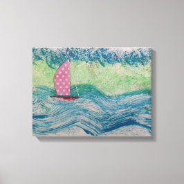 Roze Stippen Zeil Canvas Afdruk