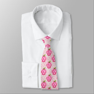 Roze Stippenappel & Madeliefje Naadloos Patroon Stropdas