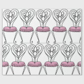 Roze stoel cadeaupapier (Vlak)