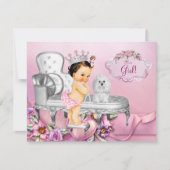 Roze Stoel Princess Pearl Baby shower Kaart (Voorkant)