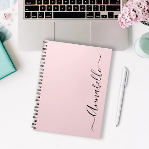 Roze Stof Roze Gepersonaliseerde Naam Notitieboek