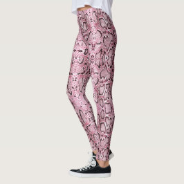 Roze Stonewashed Anaconda Snakeskin Leggings