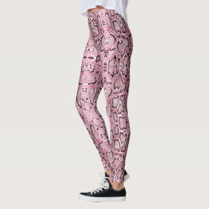 Roze Stonewashed Anaconda Snakeskin Leggings