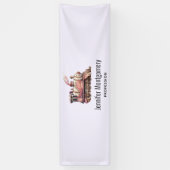 Roze Stoomtrein  Stijl Business Spandoek (Verticaal)