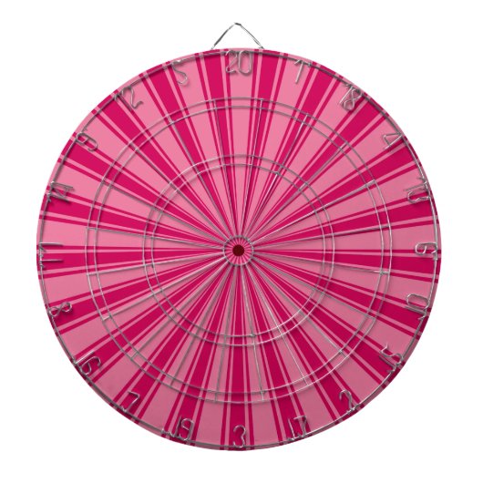 Roze stralen retro funky sun strepen dartbord (Voorkant)