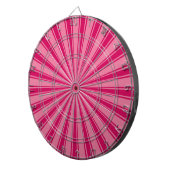 Roze stralen retro funky sun strepen dartbord (Voorkant Rechts)