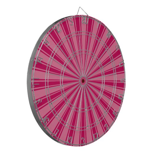 Roze stralen retro funky sun strepen dartbord (Voorkant Links)