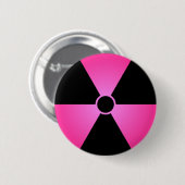 Roze stralingssymbool ronde button 5,7 cm (Voorkant /achterkant)