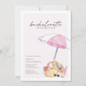 Roze Strand Bachelorette Party Weekend Kaart (Voorkant)