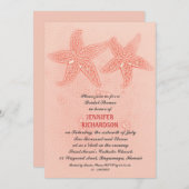 ROZE STRAND BRUIDSDOUCHE UITNODIGINGEN (Voorkant / Achterkant)