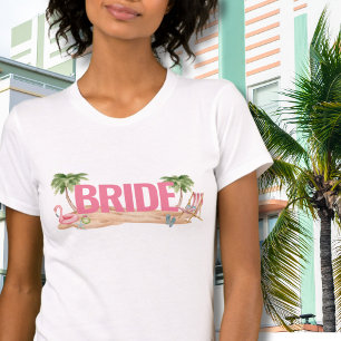Roze Strand Bruidsmeisjesfeest Bruid T-shirt