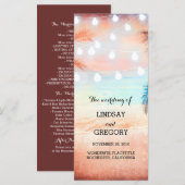 Roze strand huwelijksprogramma's programma (Voorkant / Achterkant)