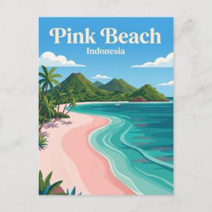Roze Strand Indonesië Briefkaart