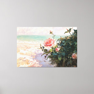 *~* Roze Strand Rozen TV2 Stretched Canvas Print