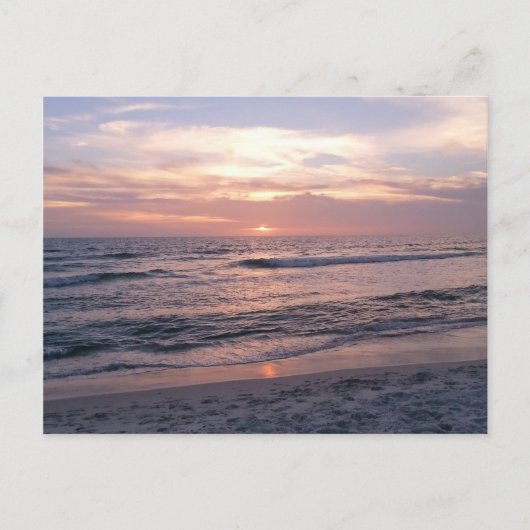 Roze strand Sunset Briefkaart (Voorkant)