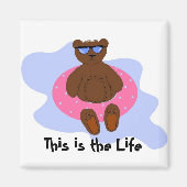 Roze strandbeer magneet (Voorkant)