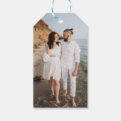 Roze strandbruiloft cadeaulabel (Achterkant)