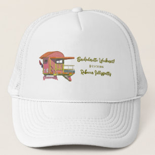Roze strandwacht vibes vrijgezellenweekend trucker pet