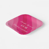 Roze Streep, 60ste Verjaardagsfeestje voor Vrouw Papieren Bordje (Gebogen)