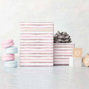 Roze Streep Baby shower Gift Wrap Cadeaupapier