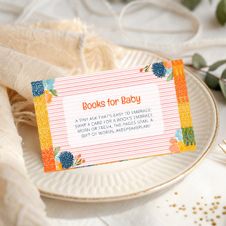 Roze Streep Bloemige Baby in Bloom Boeken voor Bab Informatiekaartje
