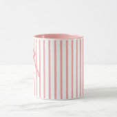 Roze Streep Boog Monogram Mok (Midden)