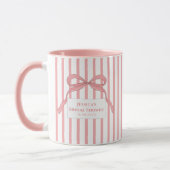 Roze Streep Boog Monogram Mok (Links)