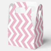 Roze streep chevron bruiloft bedankdoosjes (Geopend)