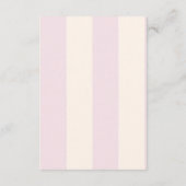 Roze Streep Coquette Bow Diapper Raffle Informatiekaartje (Achterkant)