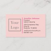 Roze streep en pony Monogrammed Visitekaartje (Achterkant)