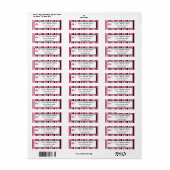 Roze Streep Flamingo Terugkeeradreslabel Etiket (Full Sheet)