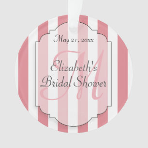 Roze Streep Monogram Initiaal Gepersonaliseerd Orn Ornament