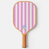 Roze Streep Pickleball Paddle-Het Preppy Stuk Pickleball Paddle (Achterkant)