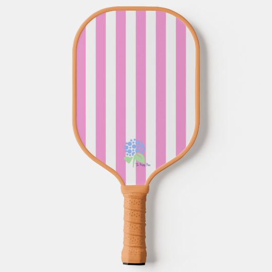 Roze Streep Pickleball Paddle-Het Preppy Stuk Pickleball Paddle (Achterkant)