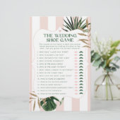 Roze streep tropische chic De bruiloft schoen spel (Staand voorkant)