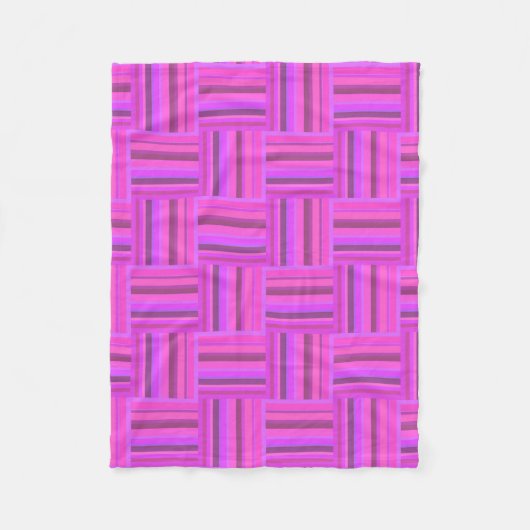 Roze stremplank fleece deken (Voorkant)